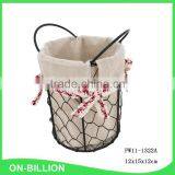 Small Rustic Tall Wire Basket With Handle for Storage thumbnail-1