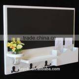Entryway Wall Decor Chalkboard Mail & Letter Holder With Key Hooks or Coat Rack Wall Shelf Black Board thumbnail-1