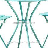 3 Piece Bistro Set Folding Patio Table and Chairs, Blue thumbnail-3