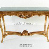 Reproduction Hand Carved Furniture Console Table With Green Marble