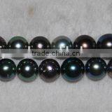 Factory Direct AAA 12-14mm Black Round Tahitian Pearl Strand thumbnail-1