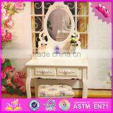 2016 Wholesale High Quality Bedroom Solid Wooden White Vanity Table W08H061 thumbnail-1