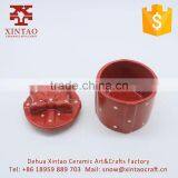 Red Ceramic Hand-paint Flowers Luxury Jewelry Box With Knots thumbnail-2