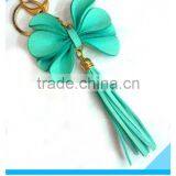 2012 Fashion Blue Velvet Flower Keychain With Tassels thumbnail-1