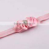 Rolled Handmade Rose Flower Headband Satin Flower Hair Band thumbnail-6