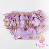 Most Popular Custom Design Baby Cotton Ruffle Gold Dot Bloomers With Diaper Cover thumbnail-4