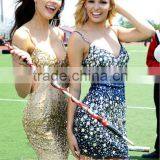 Bling Beaded Knee Length Spaghetti Strap v Neck Arabic Prom Dresses thumbnail-2