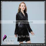 CXLLSP04 Black Sexy Silk Night Robe Homewear Sleepwear thumbnail-1