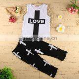 New Arrival Baby Clothing Boutique Children's Cotton Printing Sleeveless Wholesale Striped T-shirt thumbnail-3