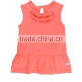 2017 Latest Ruffle Toddler Baby Children Clothes Summer Cotton Wholesale Tshirt Orange Boutique Clothing Baby Girls Top Design thumbnail-1