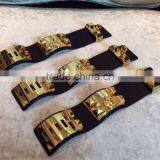 Metal Tangerine Litchi Grain Leather Bangle Bracelet thumbnail-1