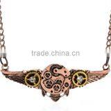 Ebay Hot Selling Gothic Jewelry Wing Geometric Gear Pendants Steampunk Necklace thumbnail-5