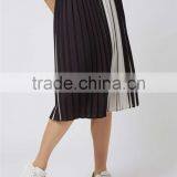 Factory Made Stripe Pleated Midi Skirts Chiffon Pleated Fashion Skirts White And Black Wholesale Skirts thumbnail-2