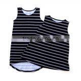 Summer Baby Soft Dress Baby Cotton Frocks Designs Girls Maxi Black Stripe Dress Baby Clothes thumbnail-2
