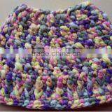 Girls Colorful Knit Bun Beanie Ponytail Hat thumbnail-2