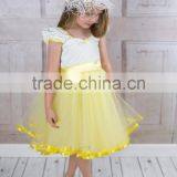 Girls Yellow Tutu Princess Lace Vintage Dress thumbnail-5