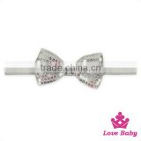 FDK268 Lovebaby Wholesale Sequin Bowknot Adjustable Elastic Baby Girls Butterfly Headband Latest Designs