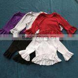 DYJ-157 Persnickety Remark Girls Long Sleeve Top Designs Wholesale Children's Boutique Icing Ruffle Shirts Colorful Polo Shirts thumbnail-1