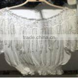 2017 In-Stock Items European Style Soft New Fashion Women Chiffon Blouse With Lace Hem Sleeves thumbnail-1