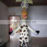 SM428 life size walking soft plush giraffe mascot with clear visual long neck cartoon Melman giraffe mascot