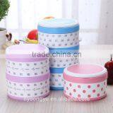 Dotted Stainless Steel Lunch Box /jihg 2 3 4 Layer Stainless Steel Sealed Thermal Insulation Lunch Box/ Fancy Dinnerware