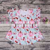 Wholesale Cute Design Ruffle Sleeve T-shirts for Baby Girls One-piece Boutique Dress Outfits Online Cheap Store for Kids Clothes thumbnail-1