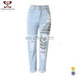 A Forever Fairness Loose Straight Holes Pants Nine New Fashion Jeans Pants,Latest Design Jeans Pants thumbnail-1