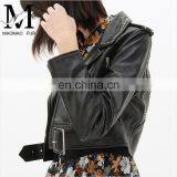 High Quality Women Fashion Long Sleeve Zipper Design Leather Jacket thumbnail-3