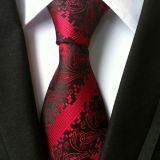 Ivory Extra Long Mens Jacquard Neckties Solid Colors Summer