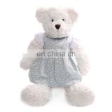 Teddy bear wears pajamas dotted cotton fabric plush toy