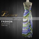 2016 Chaozhou Gold Supplier One-shoulder Beaded Side Slip Evening Dress for Ladies