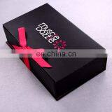 red collapsible customized printed logo ribbon closure swimwear packaging box