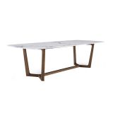 Hot sale ash wood legs marble top dining table for dining room