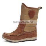 Wiley Herringbone Nylon and Suede Upper Furry Lining Moccasin Boots thumbnail-2