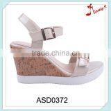 2016 Hot Sale Summer Cream Color Beautiful New Design Girl Sandals With Double Buckles thumbnail-1