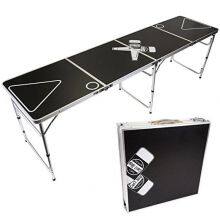 8ft Beer Pong Table Custom Pattern Aluminium Folding Camping Adjustable Picnic Table for Party Game thumbnail-5