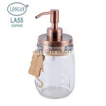 High Quality Wholesale Stainless Steel Bronze Pump Shampoo Bottle Round Shape Glass Cream Mason Jar thumbnail-3