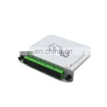 Telecom Grade PLC Splitter 1x8 PLC 1 x 2 Fiber Optic Splitter Cassette Type With SC/APC SC/UPC Connector