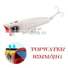 JOHNCOO Saltwater Fishing Lure 95mm 21g Topwater Hard Popper Lerrue Lure Popper thumbnail-1