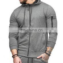 2022 Design Your Own Gym Muscle Fit Track Suit Zipper Up Hoody Wholesale Xxxxl Cotton Men High Quality Zipper Hoodie thumbnail-1