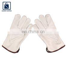 White Color Straight Thumb Color Binding Fashionable Leather Gloves Supplier thumbnail-5