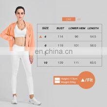 Women Yoga Gym Fitness Sun Protection Tops Wholesales Zip Up Sleeve Sports Jackets With Pockets thumbnail-5