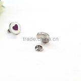 Stainless Steel Girlfriend Heart Pendant Necklace Earring Red Heart Jewelry thumbnail-3