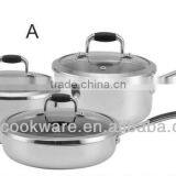 Professional 6pcs Stainless Steel Korea Cookware Set With Colorful Silicone Handle