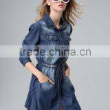 Garment Factory Manufacturer Winter Autumn Fashion Sexy Ladies Club Dress Sleeveless Top Blue Jeans Women Dresses thumbnail-5