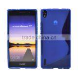 Hot!High Quality S Line Semitransparent Cover Case for Huawei P7