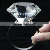 Clear Crystal diamond engagement big ring, crystal diamond napkin ring