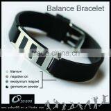 Silicone Titanium Health Bracelet With Metal Clasp Laser Engraving thumbnail-1