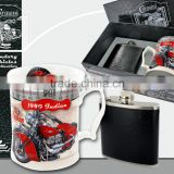 CARMANI gift set - mug & hip flask OLD VEHICLES design