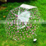 See Through POE Dot Printed Umbrella Gift Transparent Bubble Umbrella
